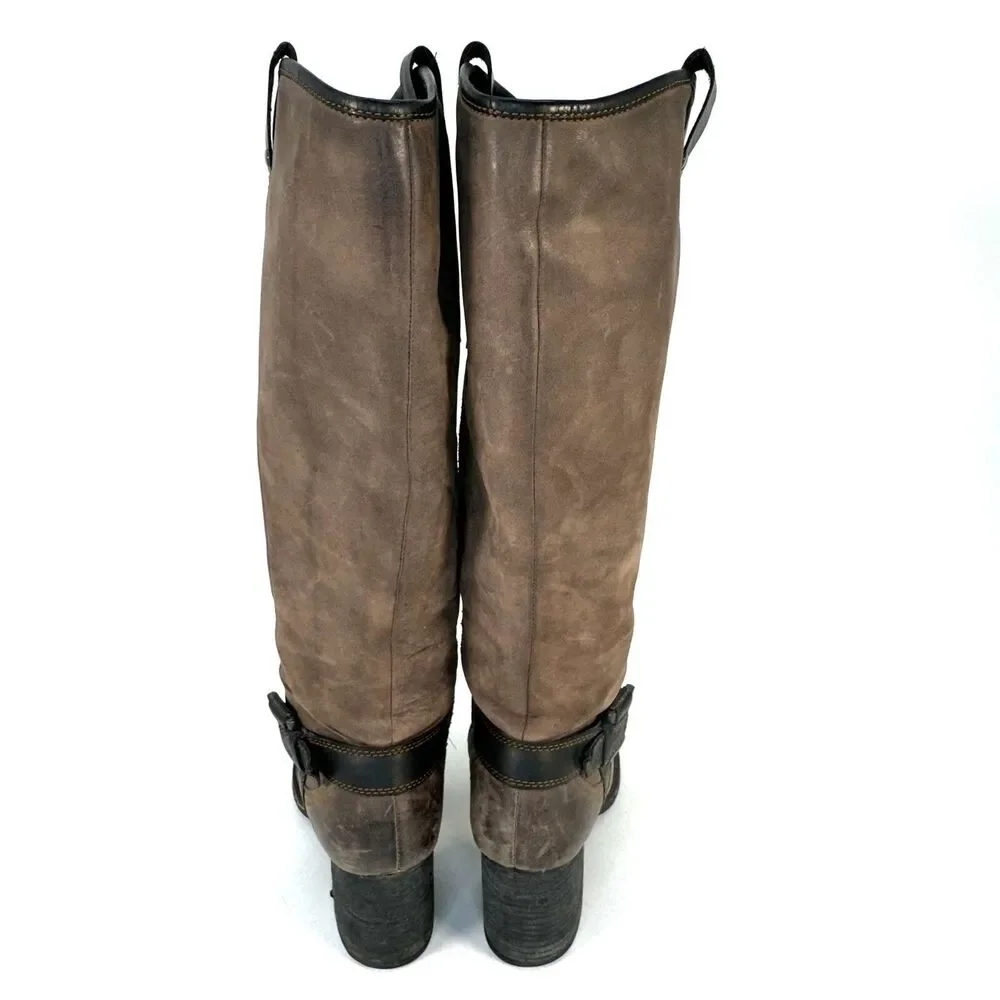 Born Beige Suede Leather Riding Boots Womans Size 7 M Knee High W21989 CQE10